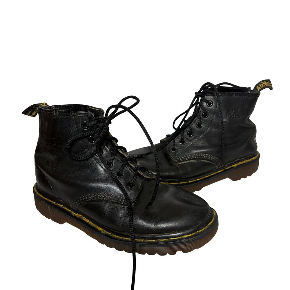 Dr. Martens Boots Black Combat Lace Up Grunge Gothic Leather School Casual 7